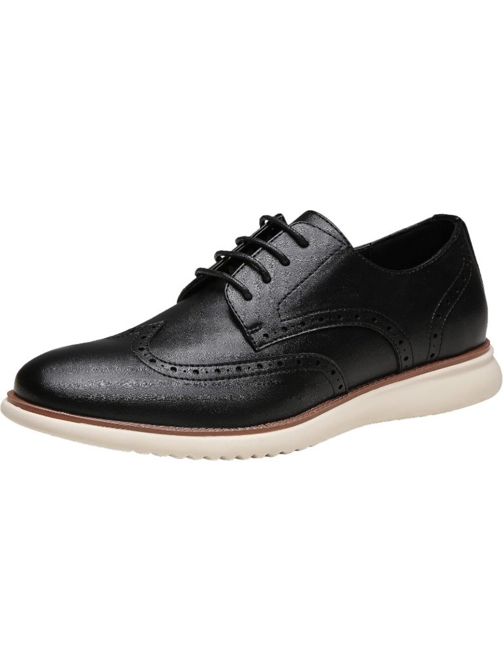 Men's Black 100% Synthetic Retro Comfortable Oxfords Casual Dress Shoes